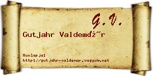 Gutjahr Valdemár névjegykártya